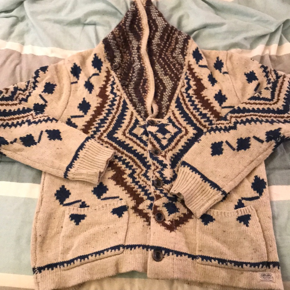 Ralph Lauren shawl neck Azteca sweater